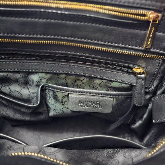 Michael Kors Collette Leather Satchel with Gold-Tone Hardware & Crossbody Strap - Picture 5 of 9